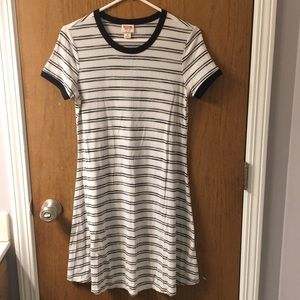 Soft striped short sleeved dress.